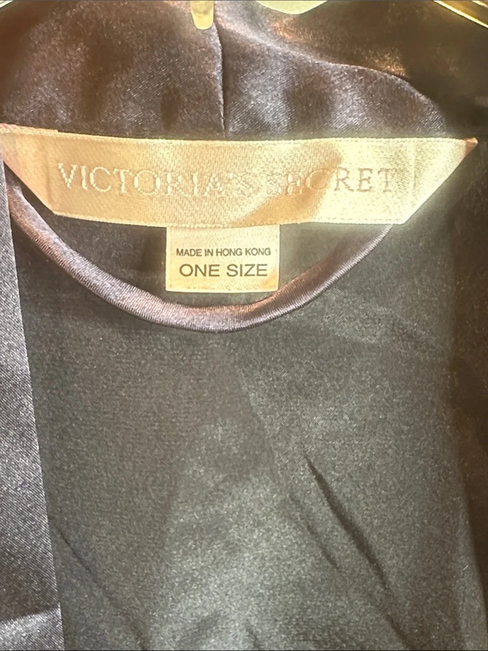 GUC Victoria's Secret Navy Satin Robe-Style Shirt Jacket, OS